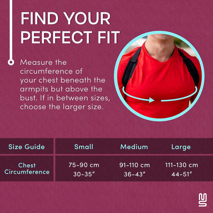 Back Brace Posture Corrector – Large, Upper Back Support Posture Brace for Men and Women - Unisex, Shoulder and Spine Support for Physical Therapy – Black