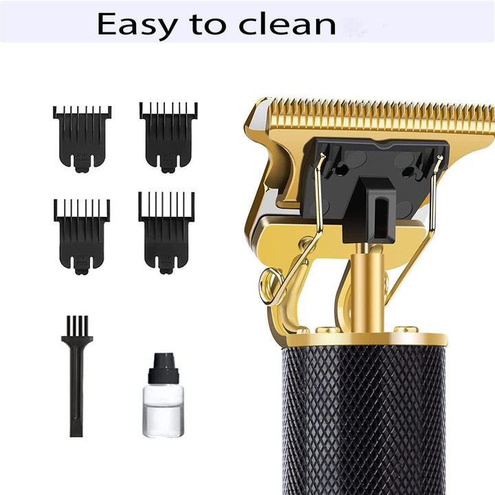 Professional Hair Clipper T-Blade Trimmer for Men, Cordless Clippers & Grooming Kit (Black)