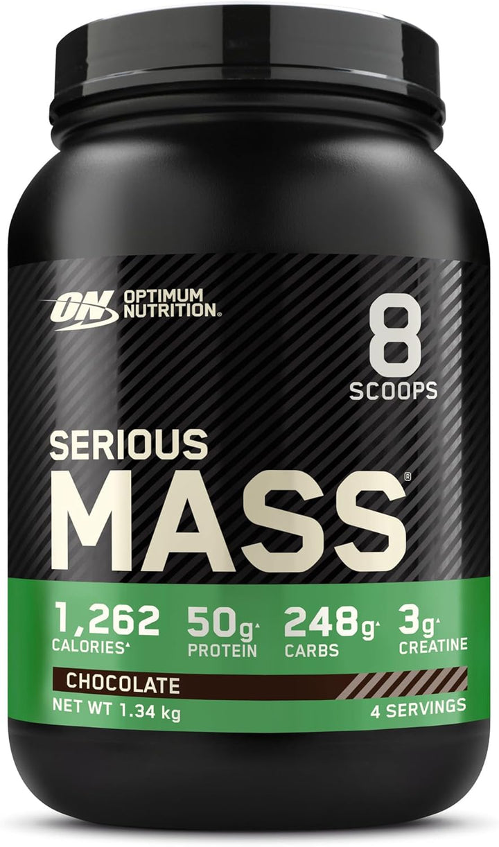 Serious Mass Protein Powder High Calorie Mass Gainer with Vitamins, Creatine and Glutamine, Vanilla, 8 Servings, 2.73 Kg, Packaging May Vary