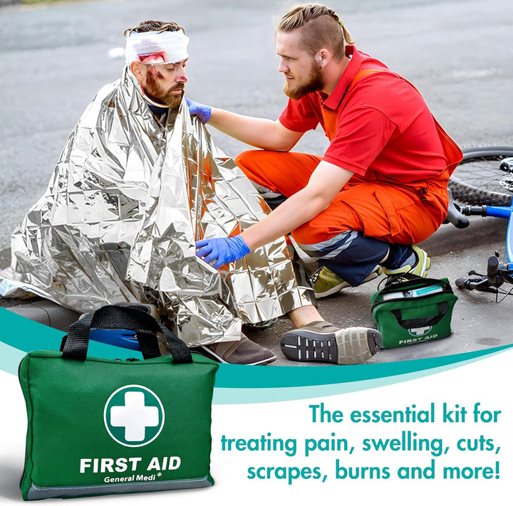 210 Piece First Aid Kit- Emergency Kit - Reflective Design - Includes Ice(Cold) Pack, Moleskin Pad and Emergency Blanket for Travel, Home, Office, Car, Workplace & Outdoor