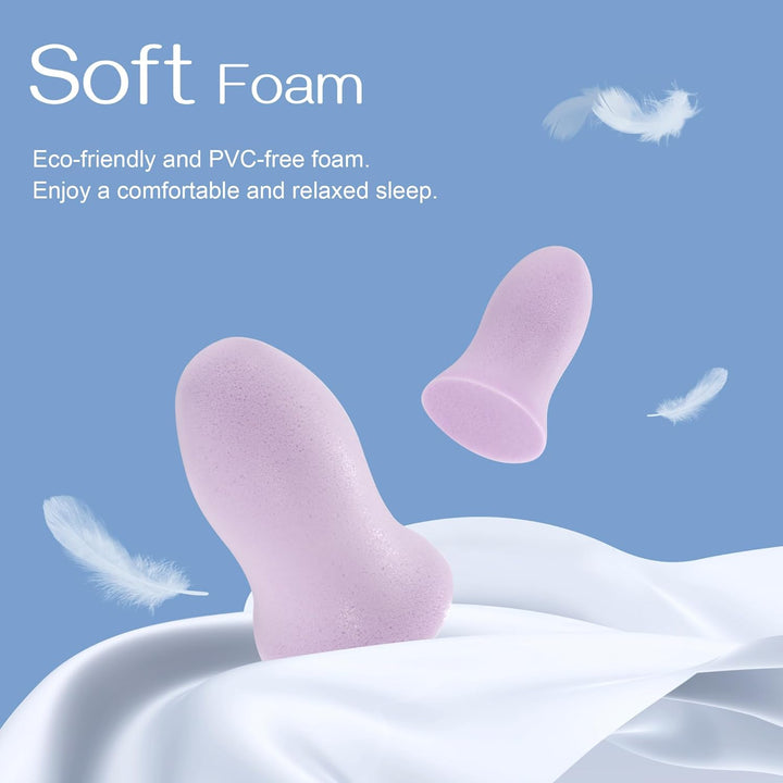 𝐓𝐎𝐏 𝟐𝟎𝟐𝟒  Super Soft Foam Ear Plugs for Sleep, Ergonomic Design, 36Db SNR Noise Cancelling Hypoallergenic Earplugs for Snoring Blocking, Flying, Studying, Work
