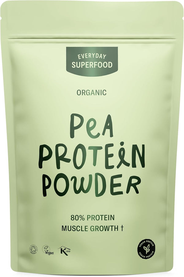 Organic Pea Protein Powder 900G | 84% Pea Protein | Lab-Tested for Heavy Metals | Unflavoured | Pre-Workout & Post-Workout | Vegan & Kosher