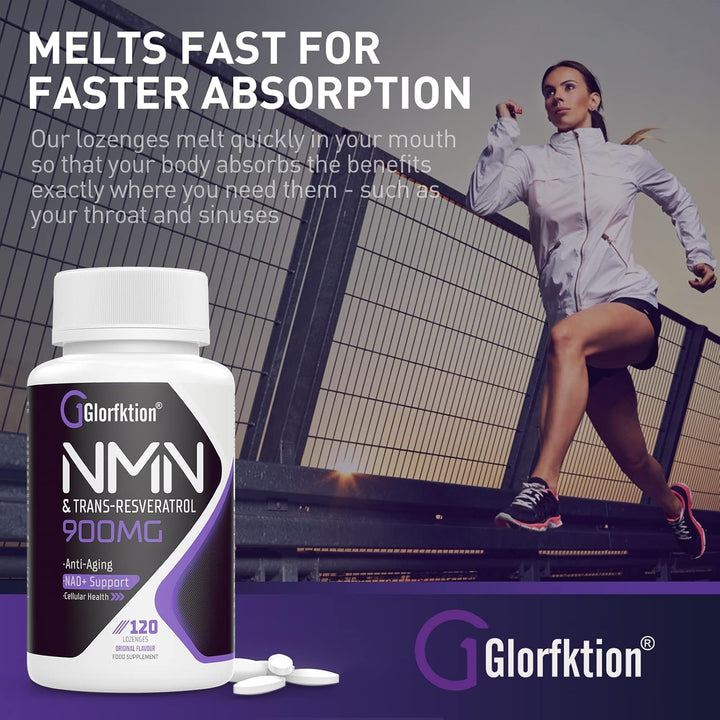 Trans-Resveratrol & NAD+ 900Mg, Enhanced with Black Pepper for Max Absorption, 120 Fast-Acting Lozenges for 4 Month Supply (120 Count (Pack of 1))