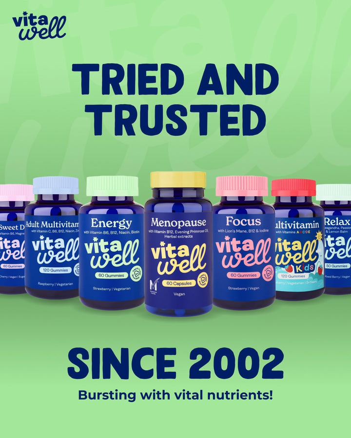 Energy Vitamin Gummies - 60 Strawberry Flavour Gummies | High Strength Chewable Sustained Endurance Vitamins | Vitamins B6 + B12 + Niacin | Alternative to Energy Drinks, Gels & Pills