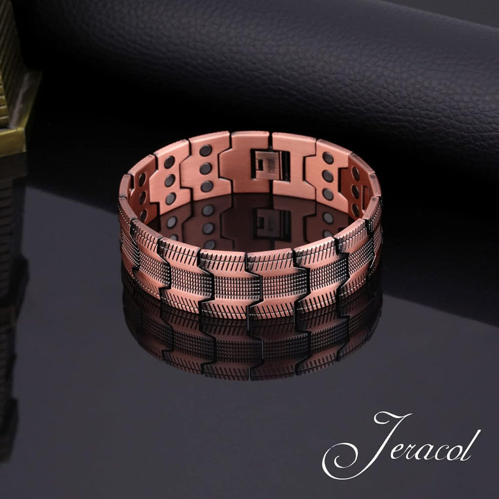 Copper Bracelets for Men,3X Magnetic Bracelets Men with Ultra Strength Magnets,Adjustable Size&Jewelry Gift Box
