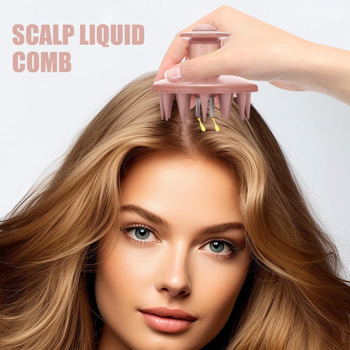 Hair Oil Applicator - Silicone Root Comb Applicator | 3.3 Inch Squeeze Hair Oils | Massage Basting Comb Dispenser Follicle Care Root Brush for Healthy Loss