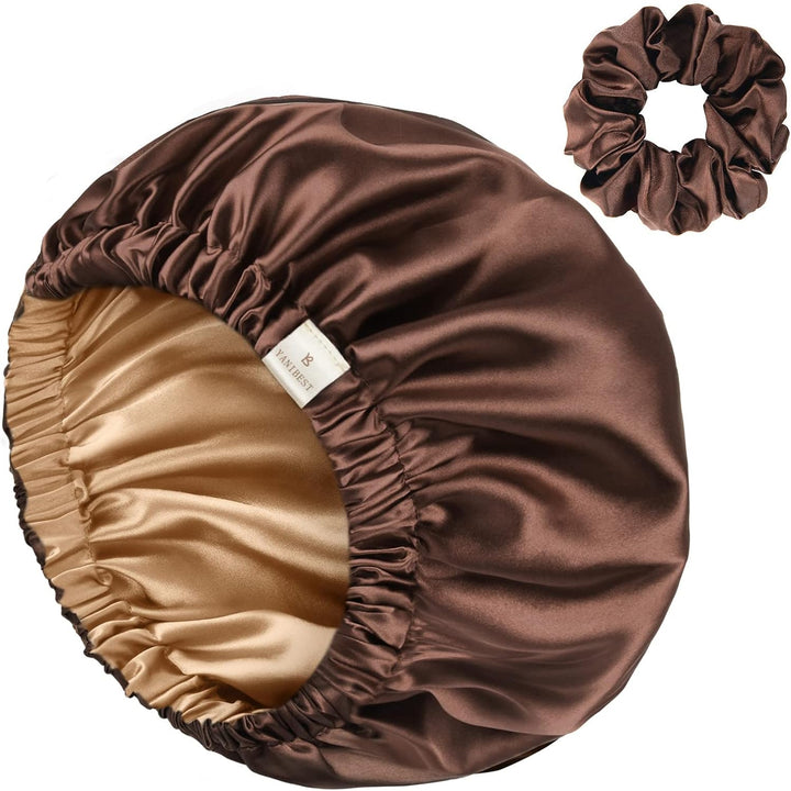 Double Layer Satin Bonnet Silk Bonnet for Sleeping Adjustable Hair Bonnet for Women Curly Natural Hair