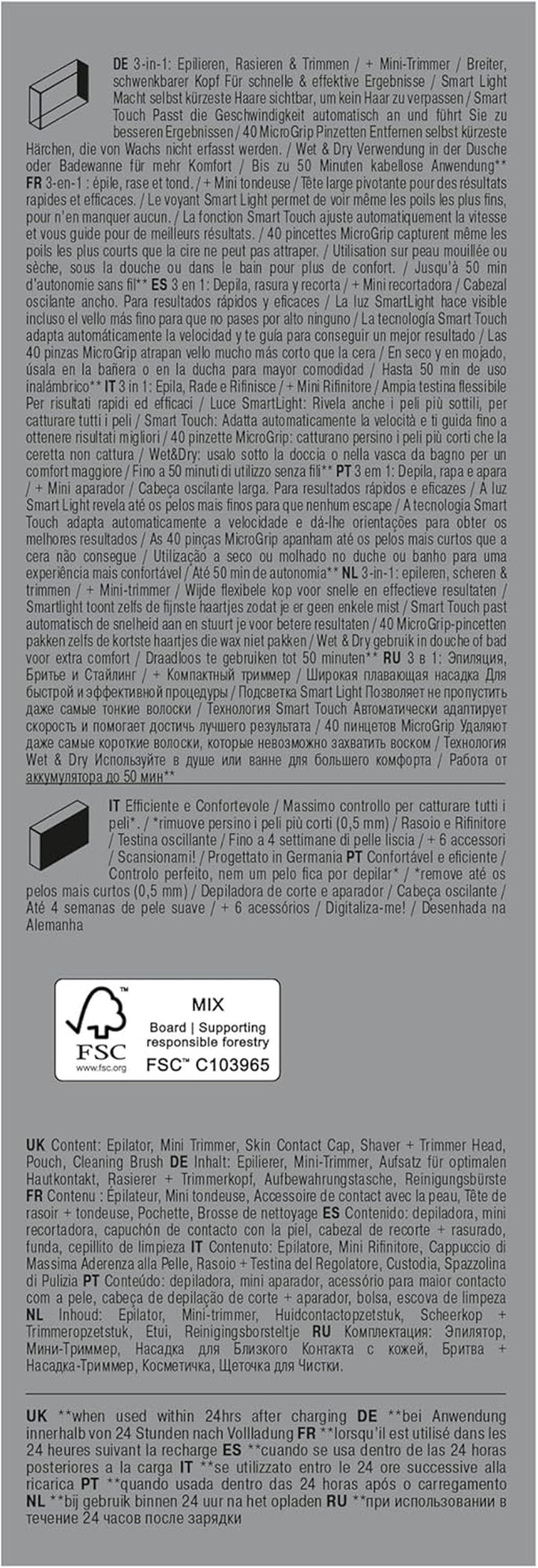 Silk-Épil 9, Epilator with Pivoting Head for Easy Hair Removal, Wet & Dry, Lasting Smooth Skin, with Lady Shaver Head & Trimmer Comb, 9-441, White/Silver with EU Plug