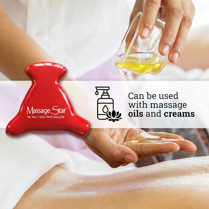 W51087 Massage Star with 3 Applications,Red,Small