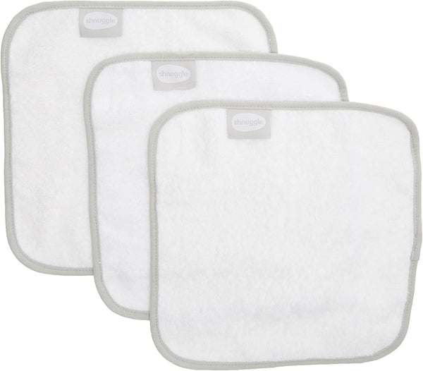 Baby Wash Cloths White | 3 Pack of Super Premium Soft Cloths | 26 X 26Cm | Made from Natural Bamboo Cotton | Perfect for Sensitive Skin