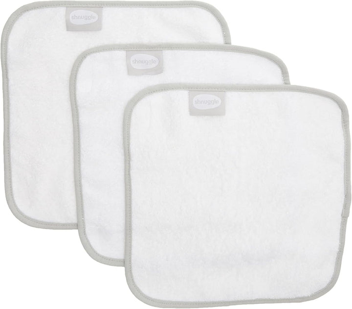 Baby Wash Cloths White | 3 Pack of Super Premium Soft Cloths | 26 X 26Cm | Made from Natural Bamboo Cotton | Perfect for Sensitive Skin