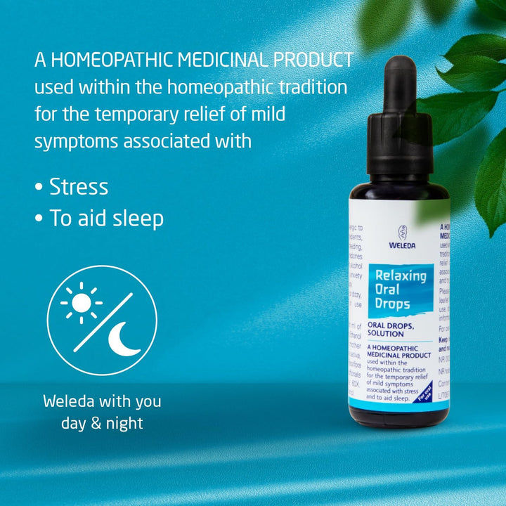 Relaxing Oral Drops, Mild Symptoms Associated with Stress, Promotes Relaxation & Sleep, Avena Sativa, Valerian Root, Homeopathic Medicinal Product, Vegan, 50Ml