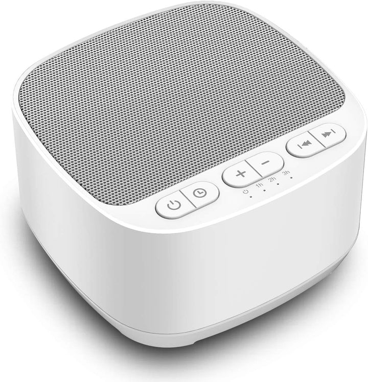 Sleep Sound White Noise Machine with 40 Natural Soothing Sounds and Memory Function 32 Levels of Volume Sleep Timer Sound Therapy for Baby Kids Adults (White)