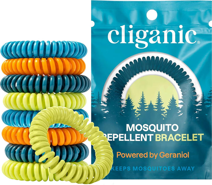 10 Pack Mosquito Repellent Bracelets, Deet-Free Bands, Individually Wrapped