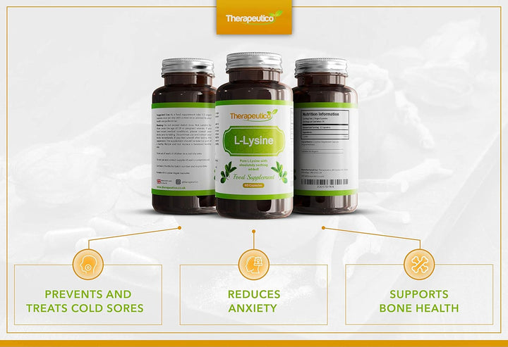 L-Lysine Capsules | Split Dose | 1000Mg Serving | Easy Swallow Capsules | 60 Vegan Capsules | UK Made | No Binders, Fillers, Additives