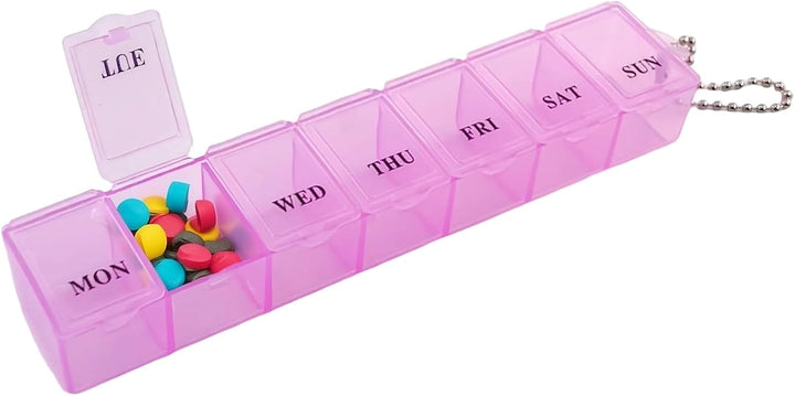 3 Pieces Pill Box Organiser Pill Dispenser Box, 7 Day Pill Box Organiser One Time a Day, Weekly Pill Box Pill Organiser for Medication, Supplements, Vitamins, Cod Liver Oil