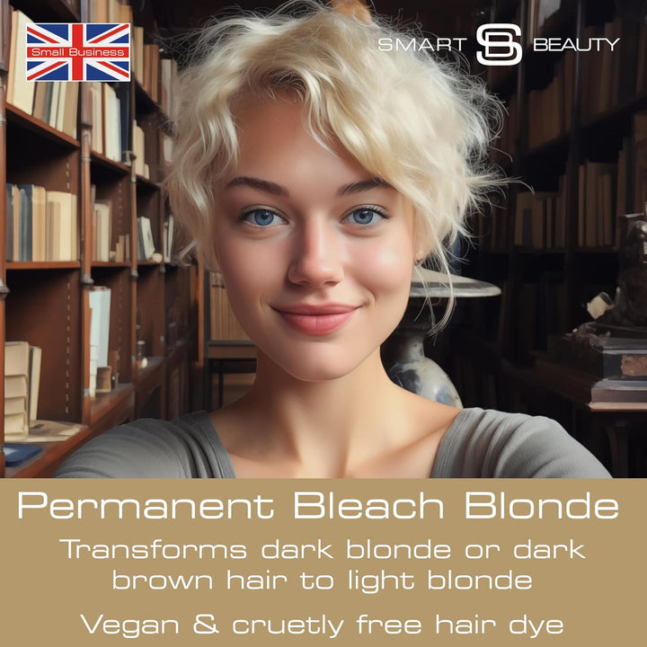 No.1 Bleach Kit for Dark Hair, Smart Blonde Hair Bleach, Hair Lightener for Dark Hair, Perfect for Hair Highlighting, Ideal Preparation for Vibrant Pastel Hair Colour, Vegan, Cruelty Free