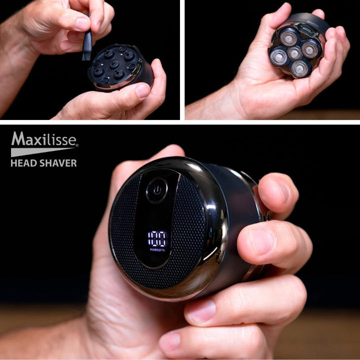 Maxilisse Head Shaver for Men - Professional Electric Shaver with 5 Floating Heads, Cordless, Rechargeable & Lightweight Design with Ergonomic Comfort Grip for Ultra-Close Smooth Head Shaving
