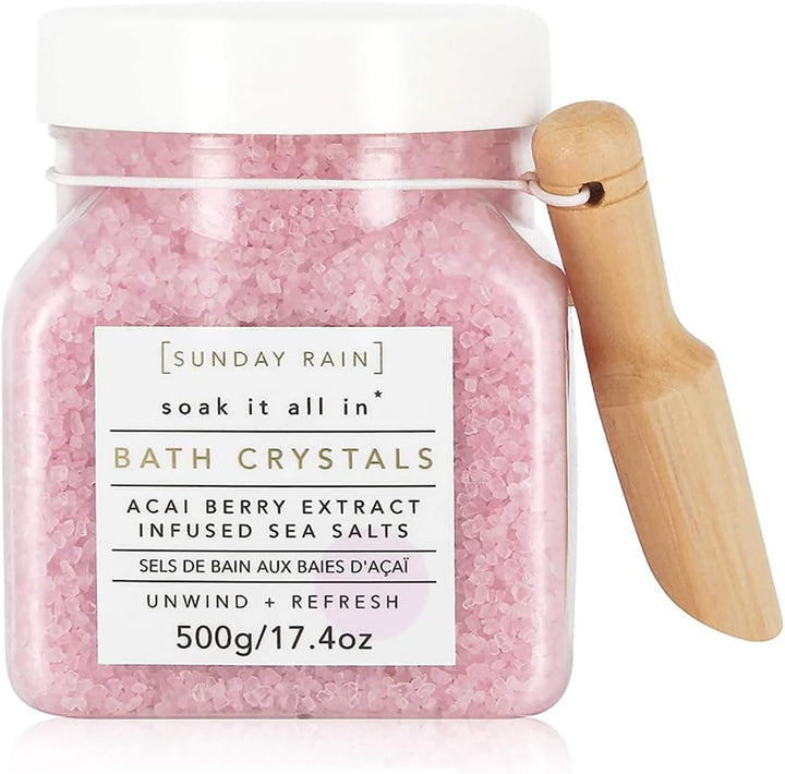 Luxury Nourishing Bath Crystals, Vegan & Cruelty-Free with Vitamin Rich Acai Berry Extract & Natural Sea Salts, 500G
