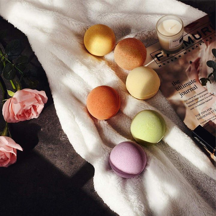 Bath Bombs Gift Set,  Natural Vegan Spa 12 Fizzy Bubble Bath Bomb Kit with Different Organic Essential Oils，Birthday Gift Idea for Her, Women, Men, Kids and Teen Girls