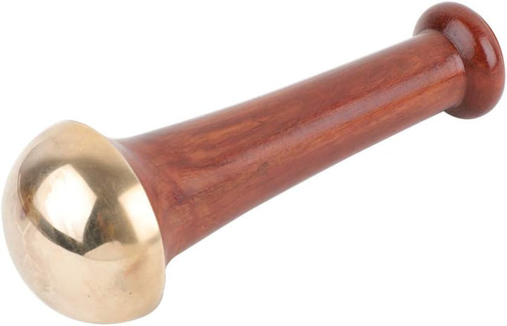 Healthandyoga Bronzlift Kansa Wand - Both Side Bronze Cap - Added Beauty Face Oil Vial - Ayurveda Face Yoga Beauty Tool - Facial, Neck & Under-Eye Massage – Toning and Sculpting (Two Dome)