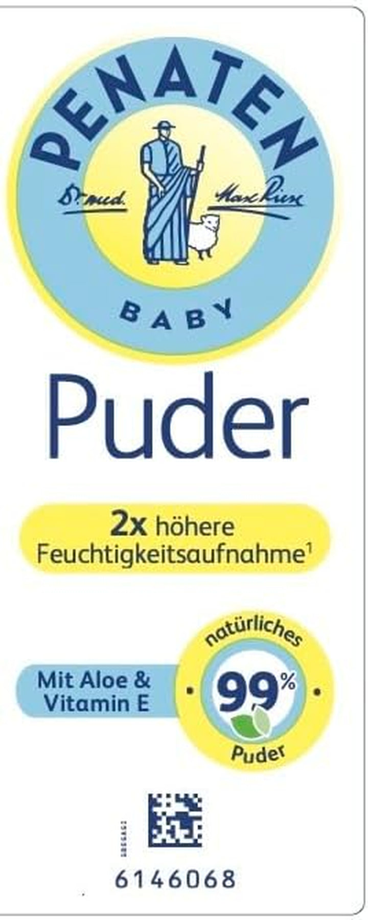 Natural Baby Powder with Aloe & Vitamin E (1 X 100 G) - Protects Sensitive Skin, Absorbs Moisture & Keeps Skin Dry - 99% Ingredients of Natural Origin