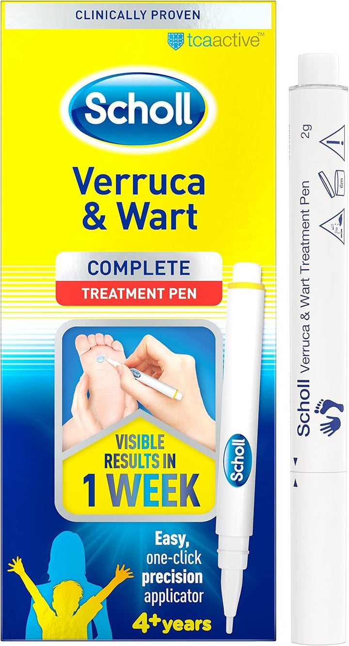Dr. Scholl’S Verruca Treatment and Wart Remover Pen - Visible Results in 1 Week, Precision Tip for Removal of Warts & Verrucas on Hands & Feet, Suitable for Kids 4+, Easy Use 1-Click Applicator