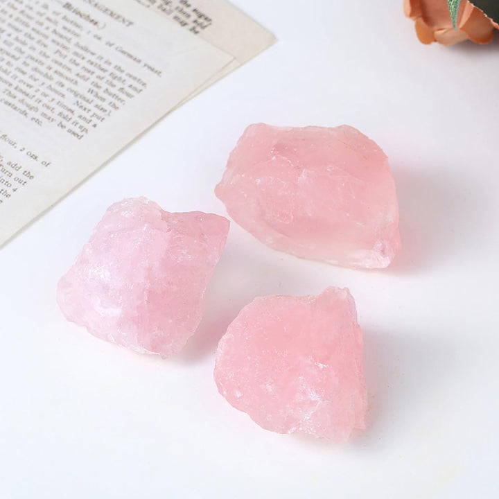 Rose Quartz Crystal,1.77-2.17" Raw Rose Quartz Stone,Natural Pink Raw Healing Crystal Rock Rough Gemstone for Stone Lovers Beginners Collectors,Reiki Gifts for Women