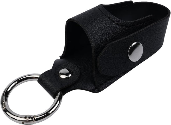 Asthma Inhaler Holder PU Leather Protective Travel Mini Holster - Lightweight Carrying Case with Carabiner Clip (Black) - Compact and Stylish Inhaler Protecto