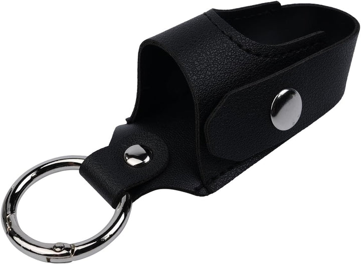 Asthma Inhaler Holder PU Leather Protective Travel Mini Holster - Lightweight Carrying Case with Carabiner Clip (Black) - Compact and Stylish Inhaler Protecto
