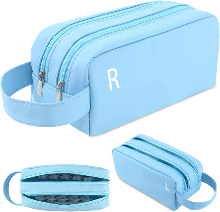 Daily Contact Lens Organizer Case,Portable Contact Lens Storage Case,Travel Contact Lens Storage Case with Clearly Labeled R & L,Storage up to 100 Lenses (Pink)