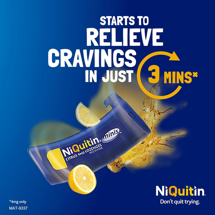 4Mg Minis Citrus Lozenges - Citrus Flavour (3 X Pack of 20 Minis Nicotine Lozenges) - Smoking Craving Relief in Just 3 Minutes* - on the Go Oral Stop Smoking Aid - Pocket Sized Containers.
