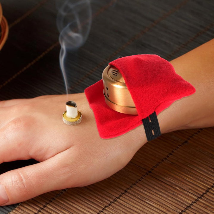 Portable Smokeless Moxibustion Box Wind Power High-Temperature Resistant Copper Burner for Home Therapy Relief and Improvement Random Color