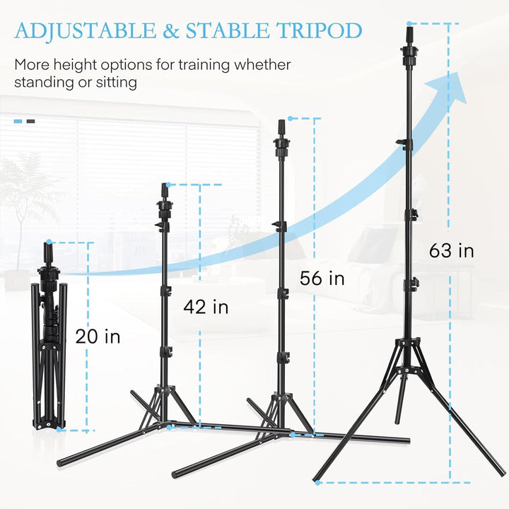 63In Wig Stand Tripod with 22In Head, Canvas Wig Head Stand with Mannequin Head for Wigs Manikin Head Block Set for Wigs Making Display,Beige