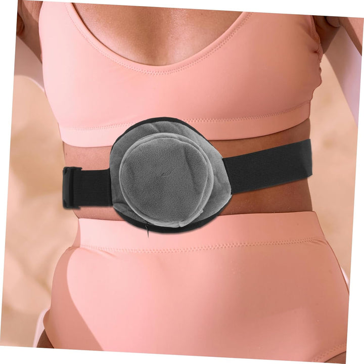 Adjustable Strap Smokeless Moxa Box Copper Moxibustion Container Gray Cloth Bag Portable Heat Therapy for Waist Neck Shoulder Back Pain Relief