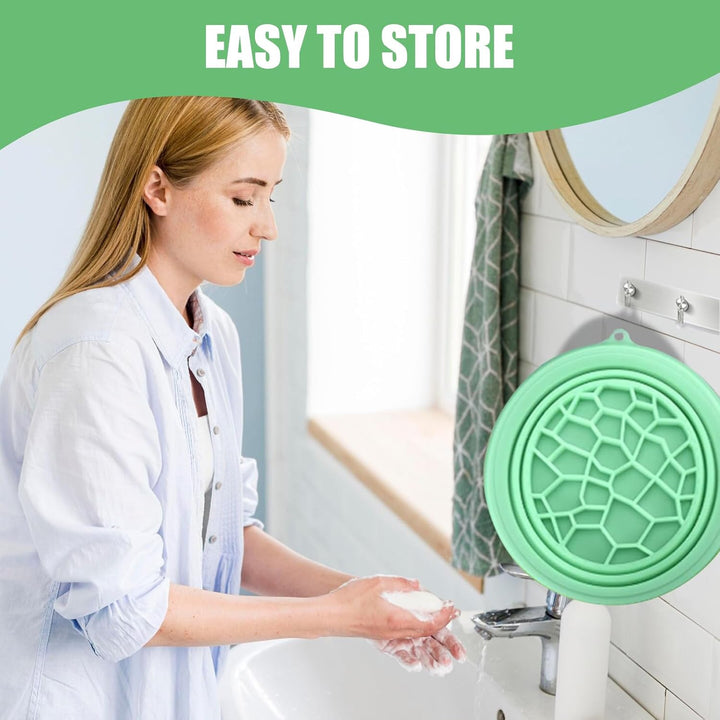 Silicone Ice Face Bowl, Foldable Facebowl with Built-In Icetray, Quick Cooling for Puffiness Relief, Soothe Skin, Bathroom Accessories, Home Travel Use(Red)