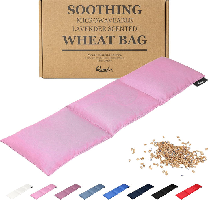 Large Wheat Bag for Pain Relief - Microwavable Heat Pack with Lavender - Flexible Heat Pad for Back, Neck, Shoulder, Period Pain Relief - Soft & Soothing Heated Neck Warmer (Purple)