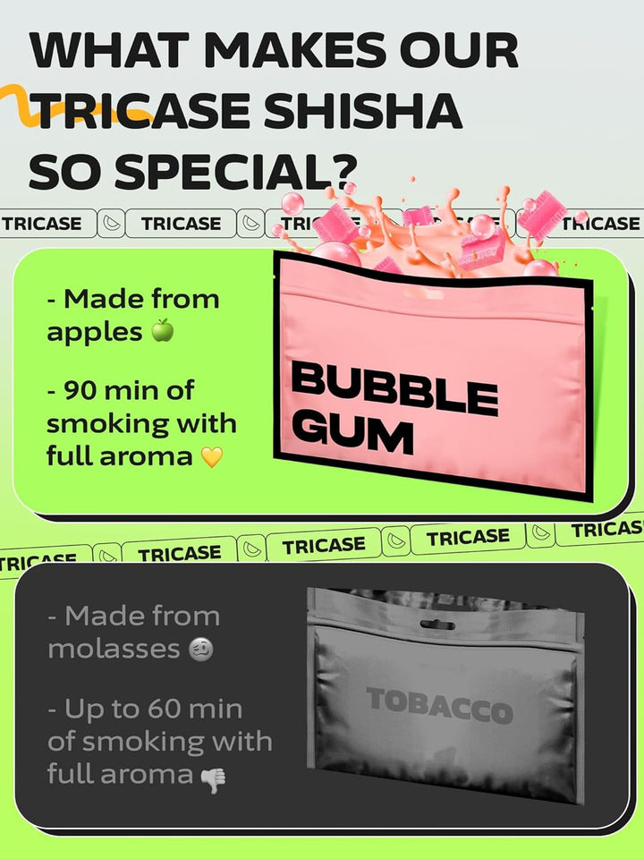 Shisha Flavour Nicotine Free Bubble Gum Shisha - 3.5 Ounce - 100 Gram Candy Gummy Flavor - Herbal Hookah Tobacco & Nicotine Free Hookah Shisha