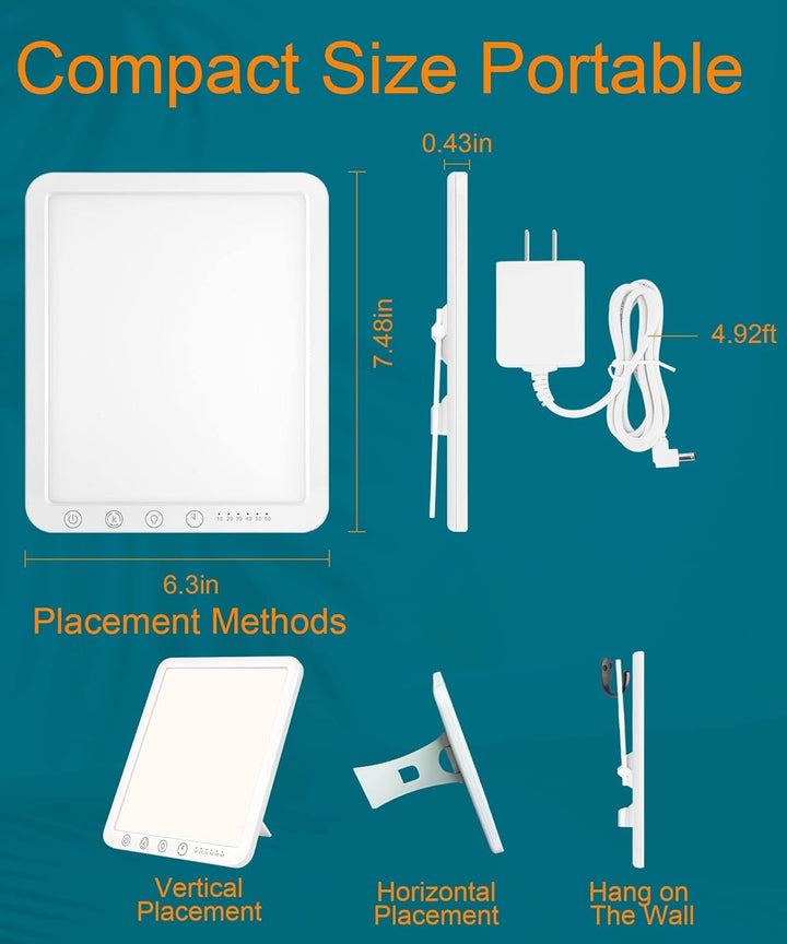 SAD Lamp - 15000 Lux Light Therapy with 3 Color Temperature, 6 Timer, Memory Function, Touch Control for Office/Desk/Home/Sleep