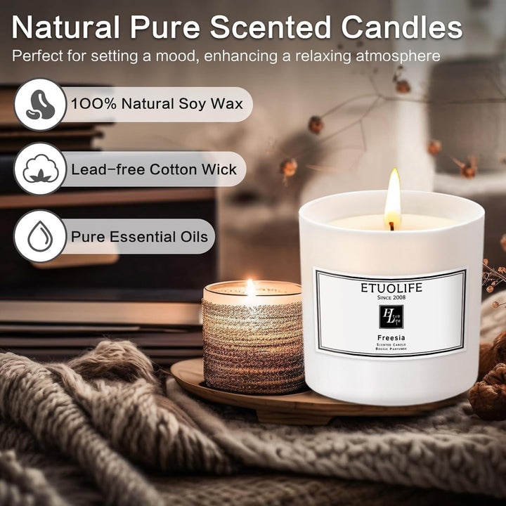 Candles Gifts for Women Men,High-End Luxury Scented Candle Gift Natural Soy Wax Candles,Long Burning Time Christmas Candle,Promotes Sleep Relieves Stress,Perfect for Bath Yoga Wedding Valentine'S Day