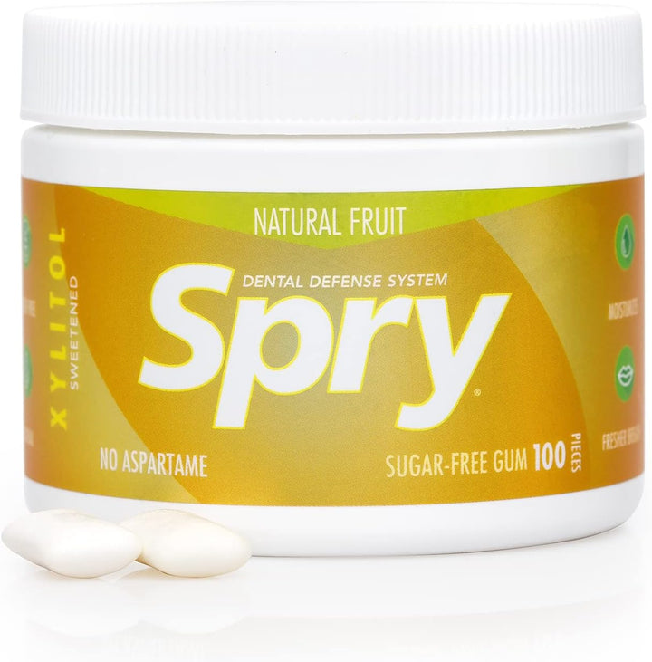 Fresh Natural Xylitol Chewing Gum Dental Defense System - Aspartame-Free, Sugar-Free, Non-Gmo, Gluten-Free (Spearmint, 100 Count - Pack of 1)