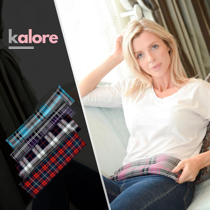 Wheat Bags Microwavable Neck and Shoulder Wrap - Relaxing Lavender Heat Bags Microwavable for Comfort - Tartan Cotton Fabric with UK Wheat Heat Bags Microwavable Compress by  - Purple