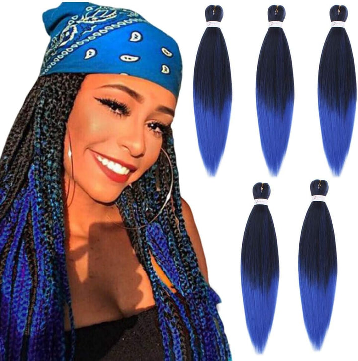 3 Packs Pre Stretched Braiding Hair Extension Yaki Texture EZ Braids Hair for Coi Leray Braids Black Braiding Crochet Hair Extensions /30 Inch 1B#