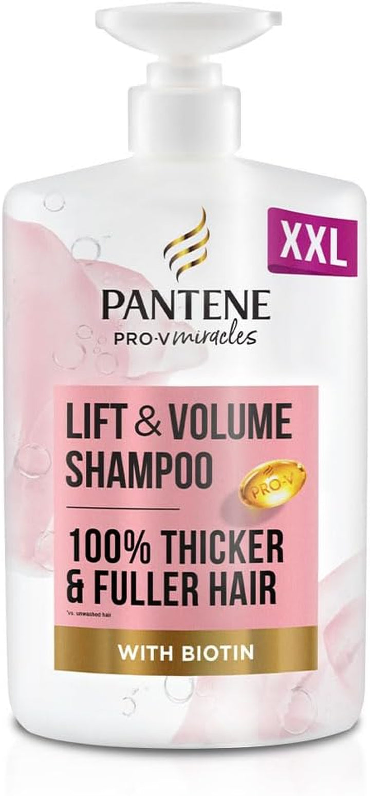 Lift'N'Volume Thickening Shampoo with Biotin, Silicone Free, 1000Ml XL Pump. Pro V Miracles Shampoo Enriched with Antioxidants. Visibly Fuller Hair