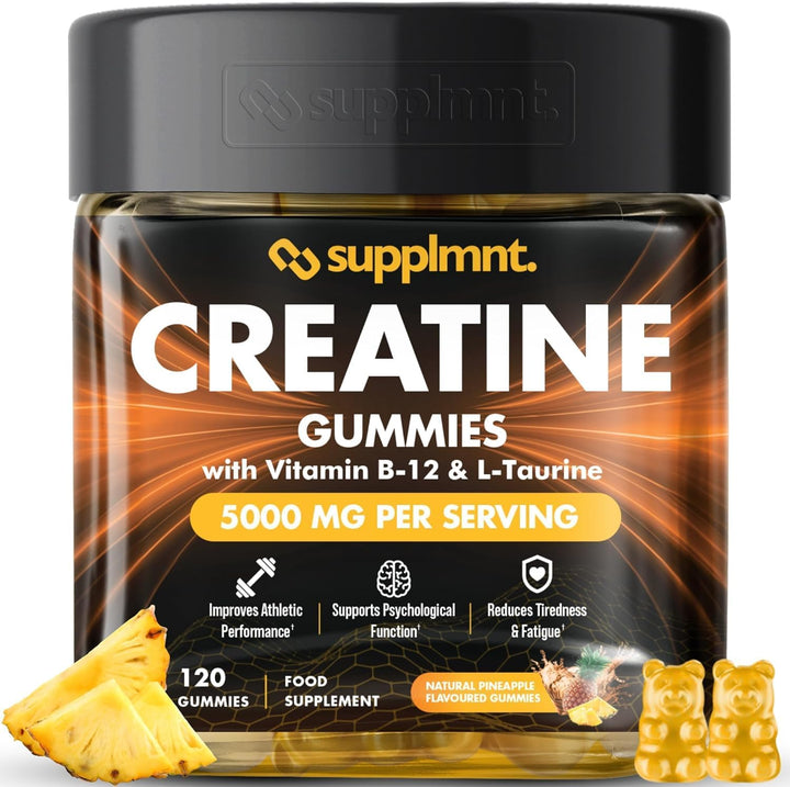 Creatine Gummies 5000Mg Lab-Tested 120Ct Max Strength Muscle Growth/Recovery Supplements for Men & Women Creatine Monohydrate B12 & L-Taurine Vegan Gym Pre Workout Gummies, (Blueberry)