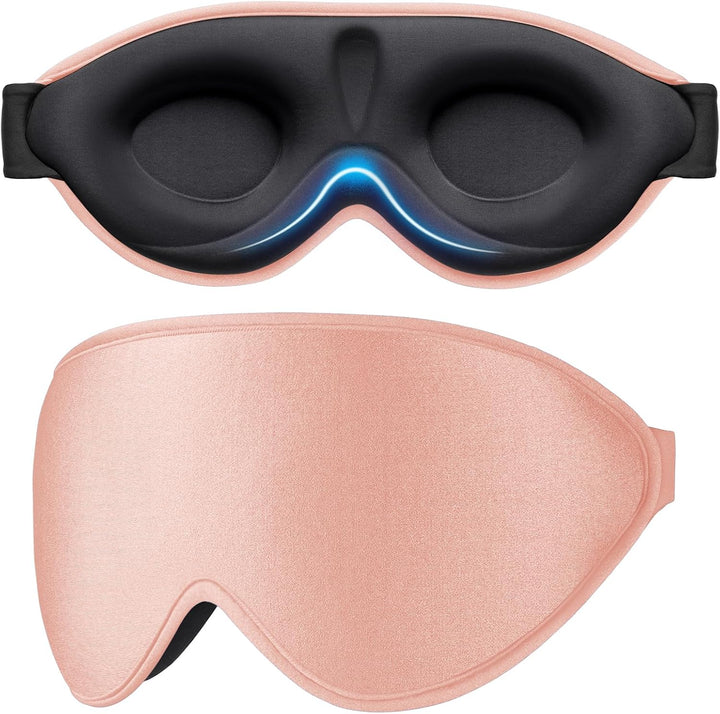 100% Light Blocking Sleep Masks for Men & Women-Zero Pressure Sleeping Eye Mask -3D Ergonomic Design Eye Movement and Eyelash Friendly, Ultra Comfortable Blindfold for Sleeping