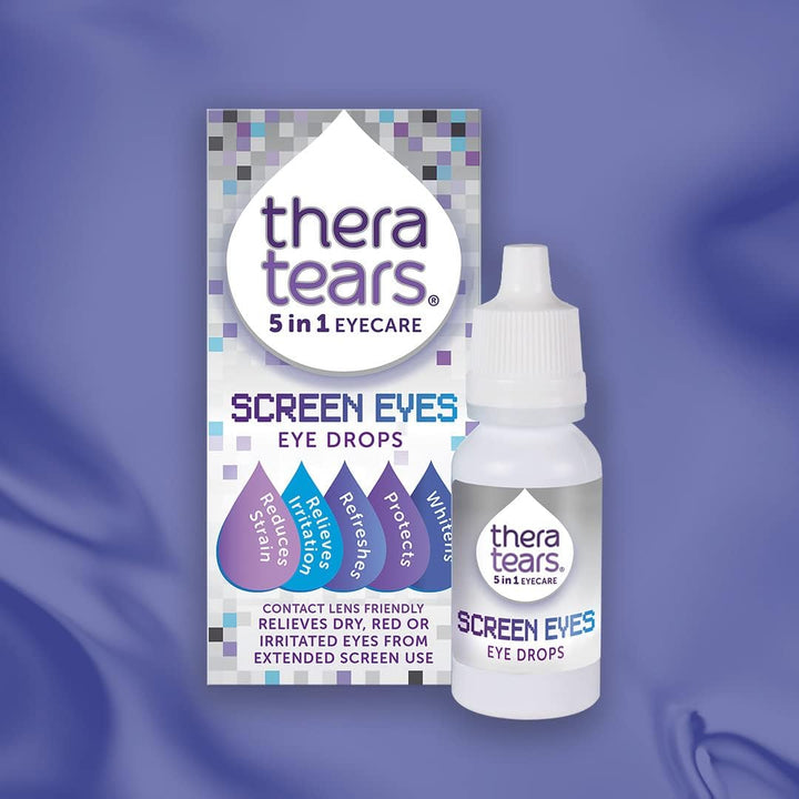 Screen Eyes Eye Drops | Relieves, Refreshes and Whitens Dry, Red or Irritated Eyes from Extended Screen Use | Contact Lens Friendly | 5 in 1 Eye Care Drops | 10Ml