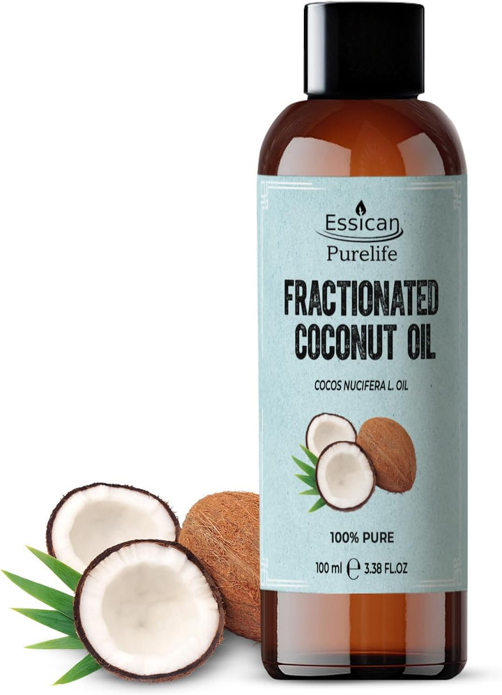 , Pure Coconut Oil Liquid, 200Ml MCT Fractionated Coconut Oil for Skin, Hair & Lip, Carrier Oils for Essential Oils Mixing & Massage, Supports Healthy Hair Growth & Hydrated Skin