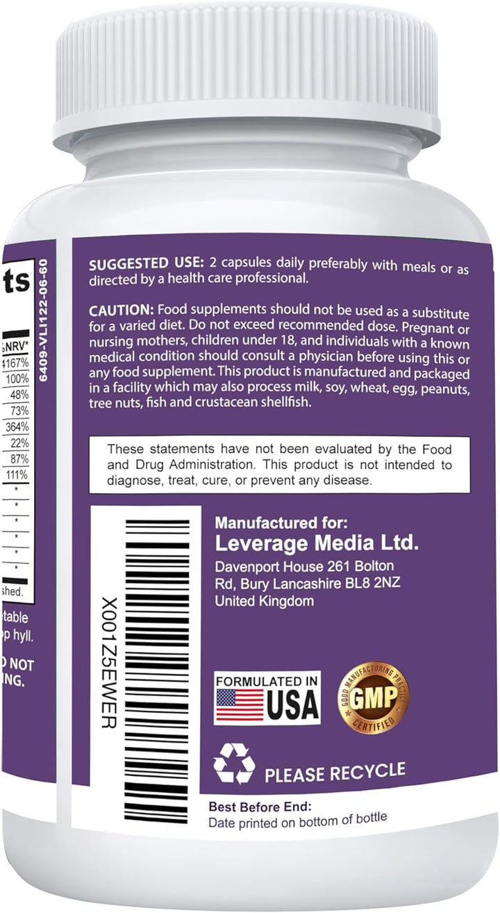 Thyrocare #1Thyro & Energy Support Supplement | Advanced Metabolism & Focus Formula with Kelp, Iodine, L-Tyrosine, Ashwaganda, B12, Selenium, Schisandra, Cayenne | 60 Capsules (Non-Gmo)
