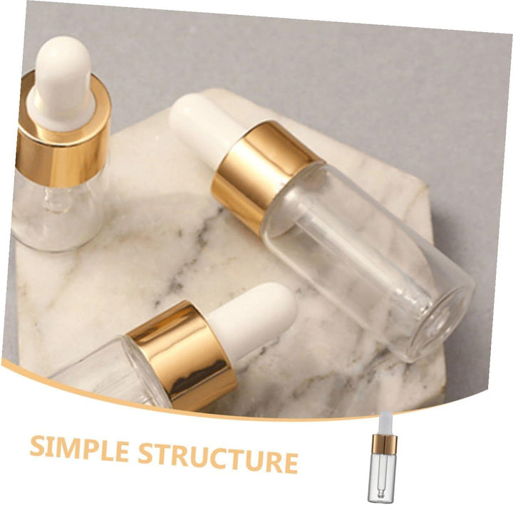 10Pcs Leakproof Glass Dropper Bottles Clear Essential Oil Containers Portable Travel Storage with Tops for Perfume and Aromatherapy